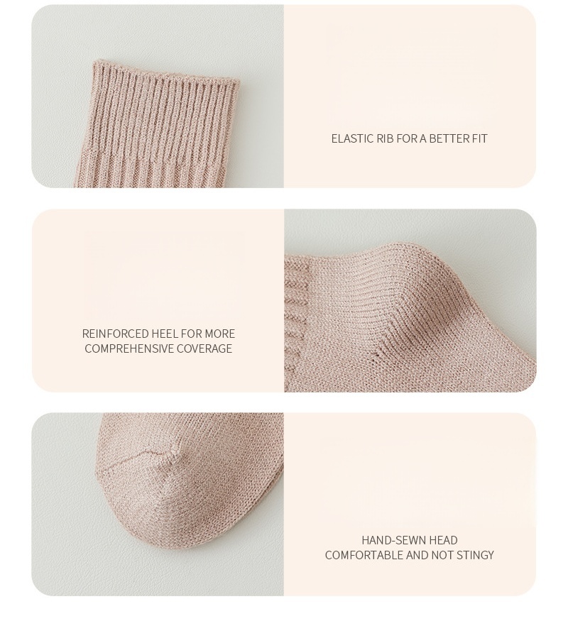 Womens Ribbed Knit Crew Socks Winter Fashion Persian wool Middle Tube Sock